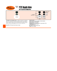 Thumbnail of document Data Sheet - TNV PTFE Needle Valve